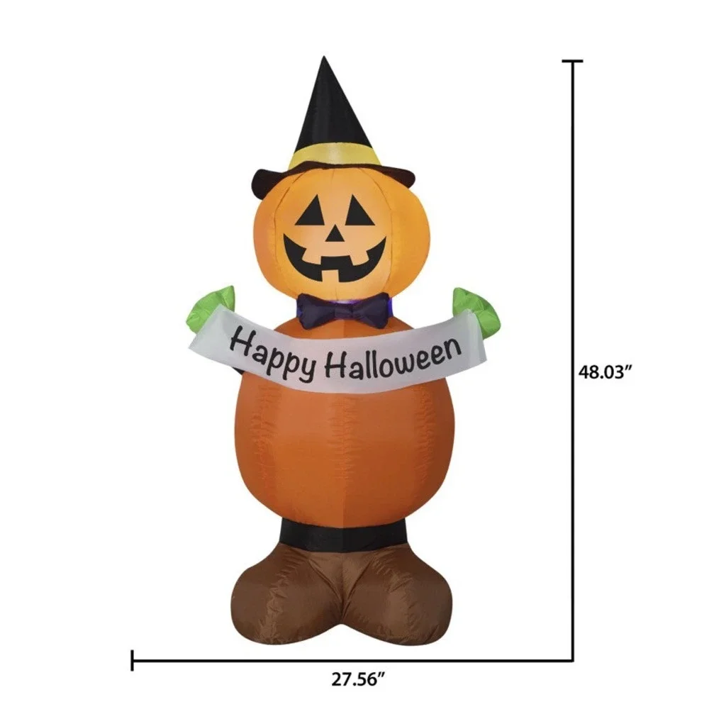 Pumpkin Witch Happy Halloween Inflatable Air Blow Up  Inflatable Lights Up 3.5'
